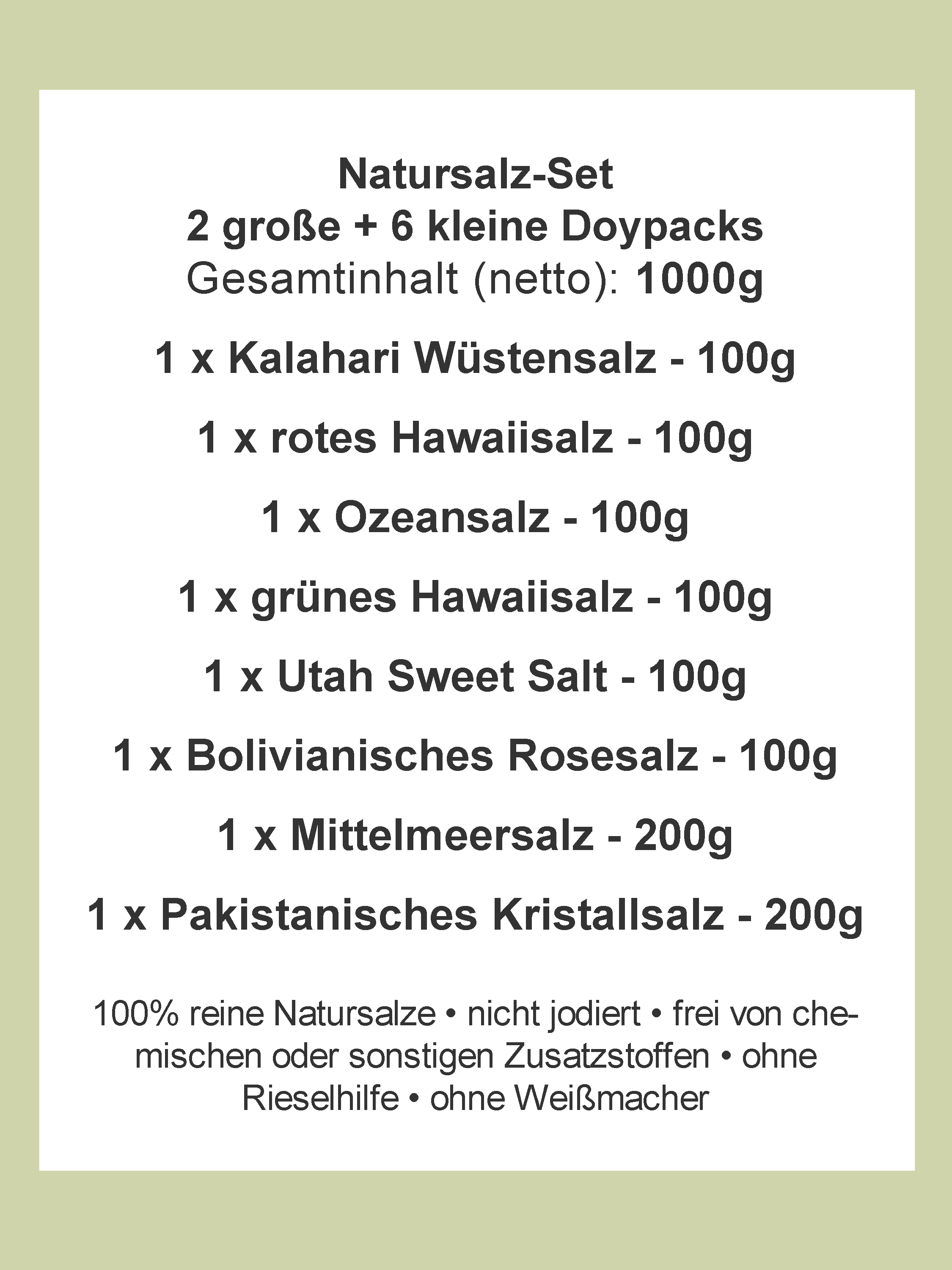 Bio Geschenkset Salzset 8 Salze