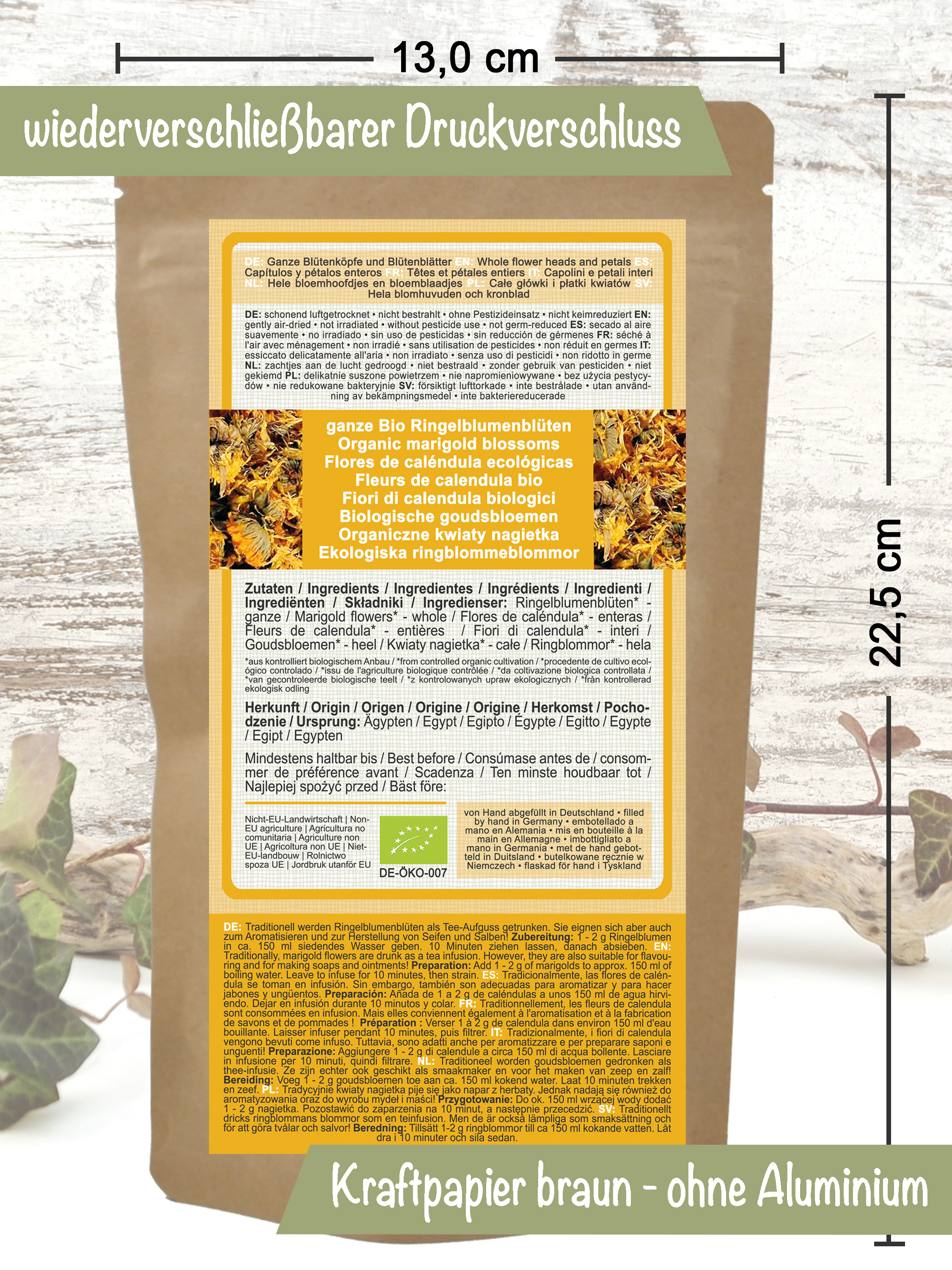 ganze Bio Ringelblumenblüten (Calendula officinalis)
