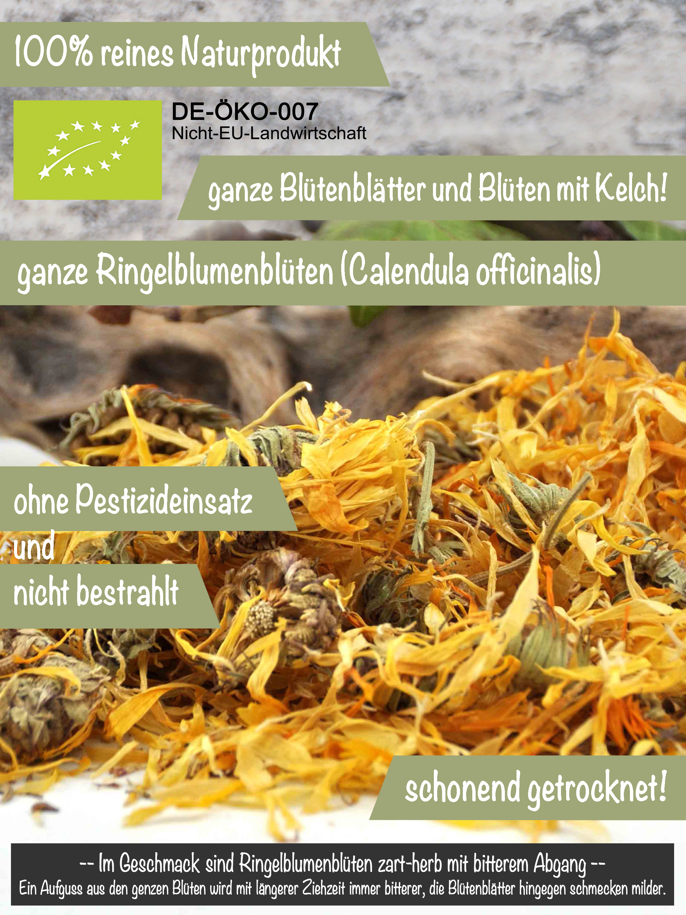 ganze Bio Ringelblumenblüten (Calendula officinalis)