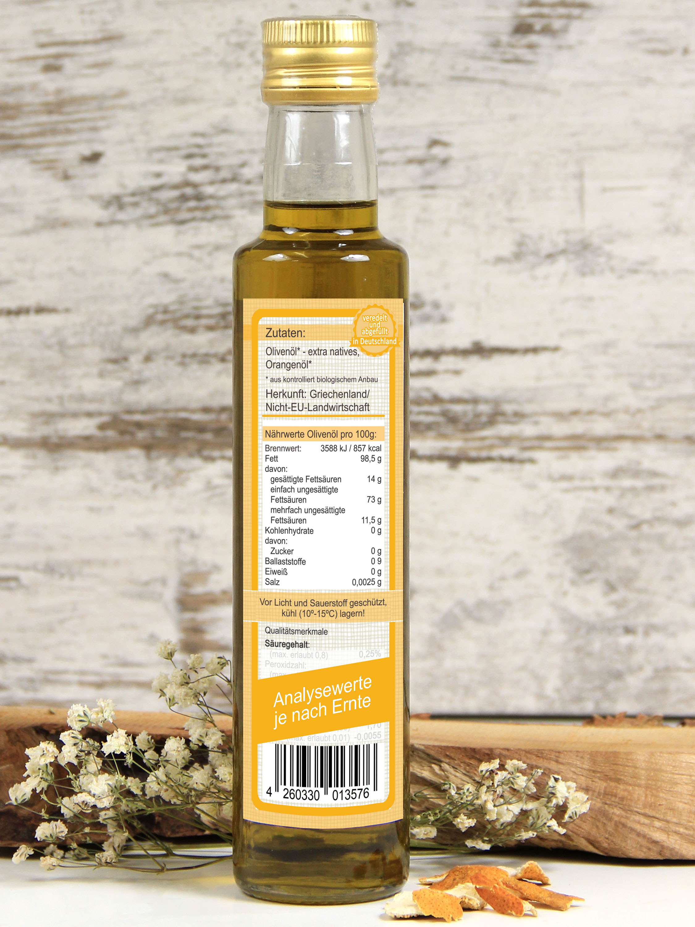 Extra natives Bio-Olivenöl mit Orange