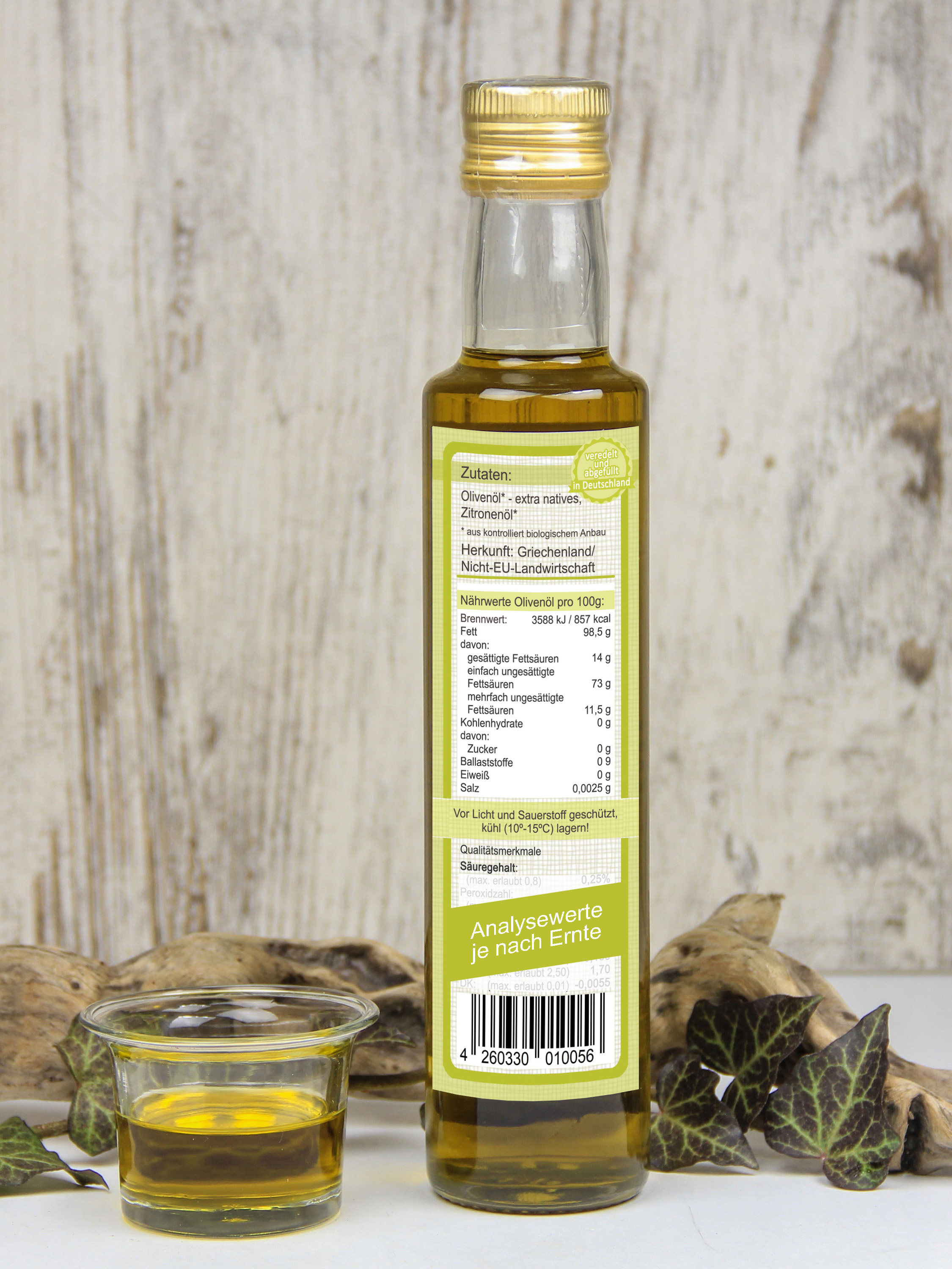 Extra natives Bio Olivenöl mit Zitrone