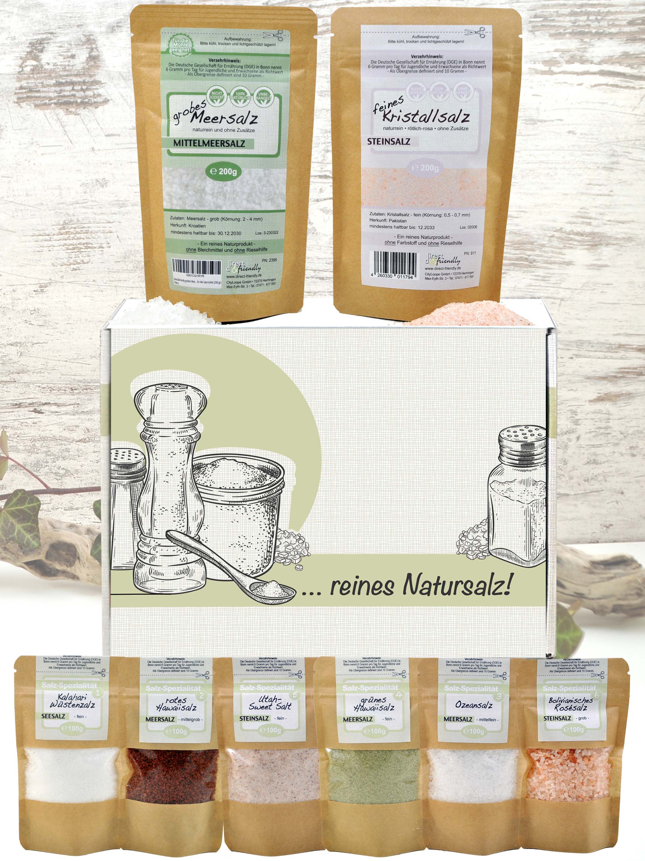 Bio Geschenkset Salzset 8 Salze