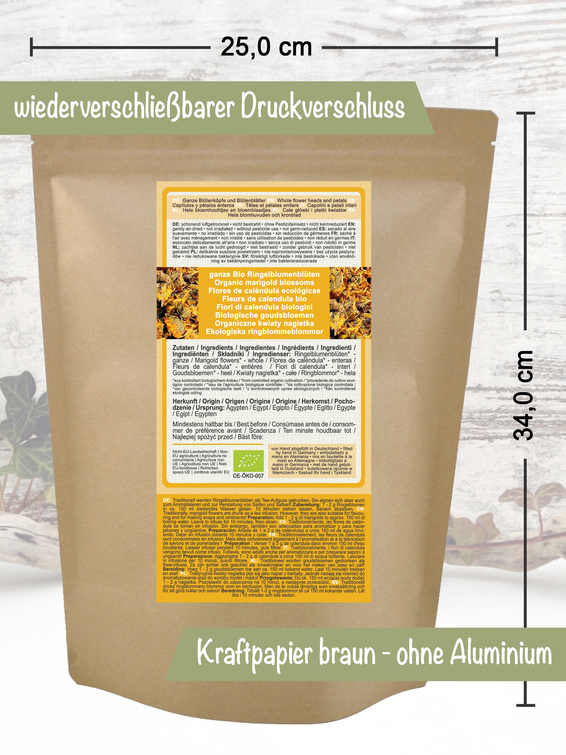 ganze Bio Ringelblumenblüten (Calendula officinalis)