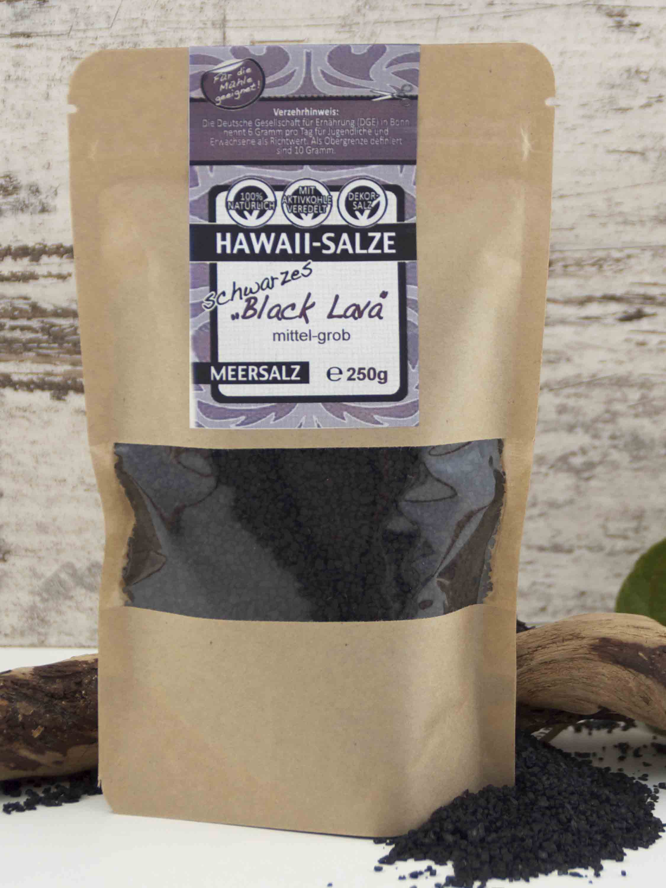 Schwarzes Hawaiisalz - Black Lava
