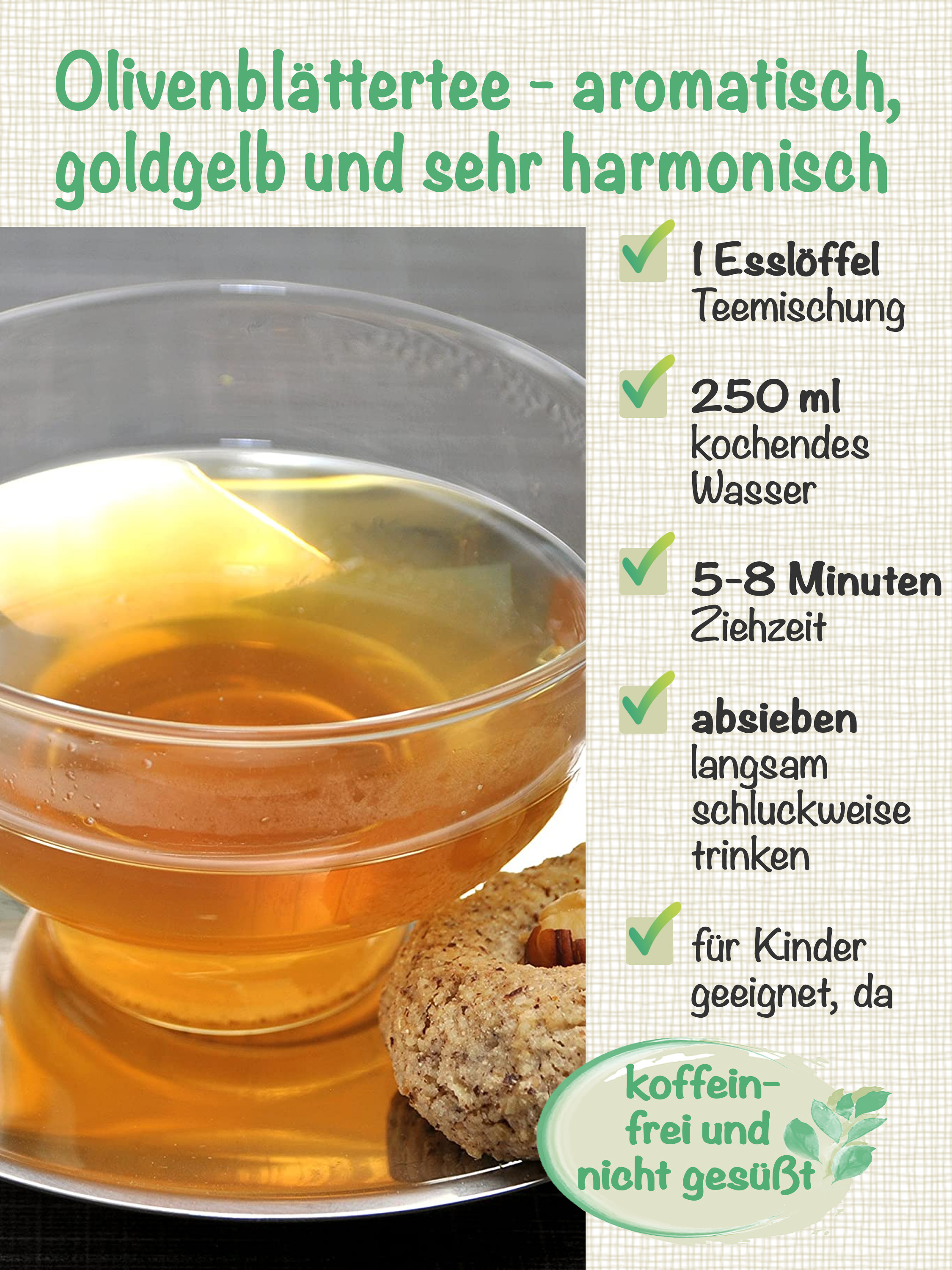 Bio Olivenblätter-Teemischung mit Holunderblüten, Zitronenmyrte, Aroniabeeren
