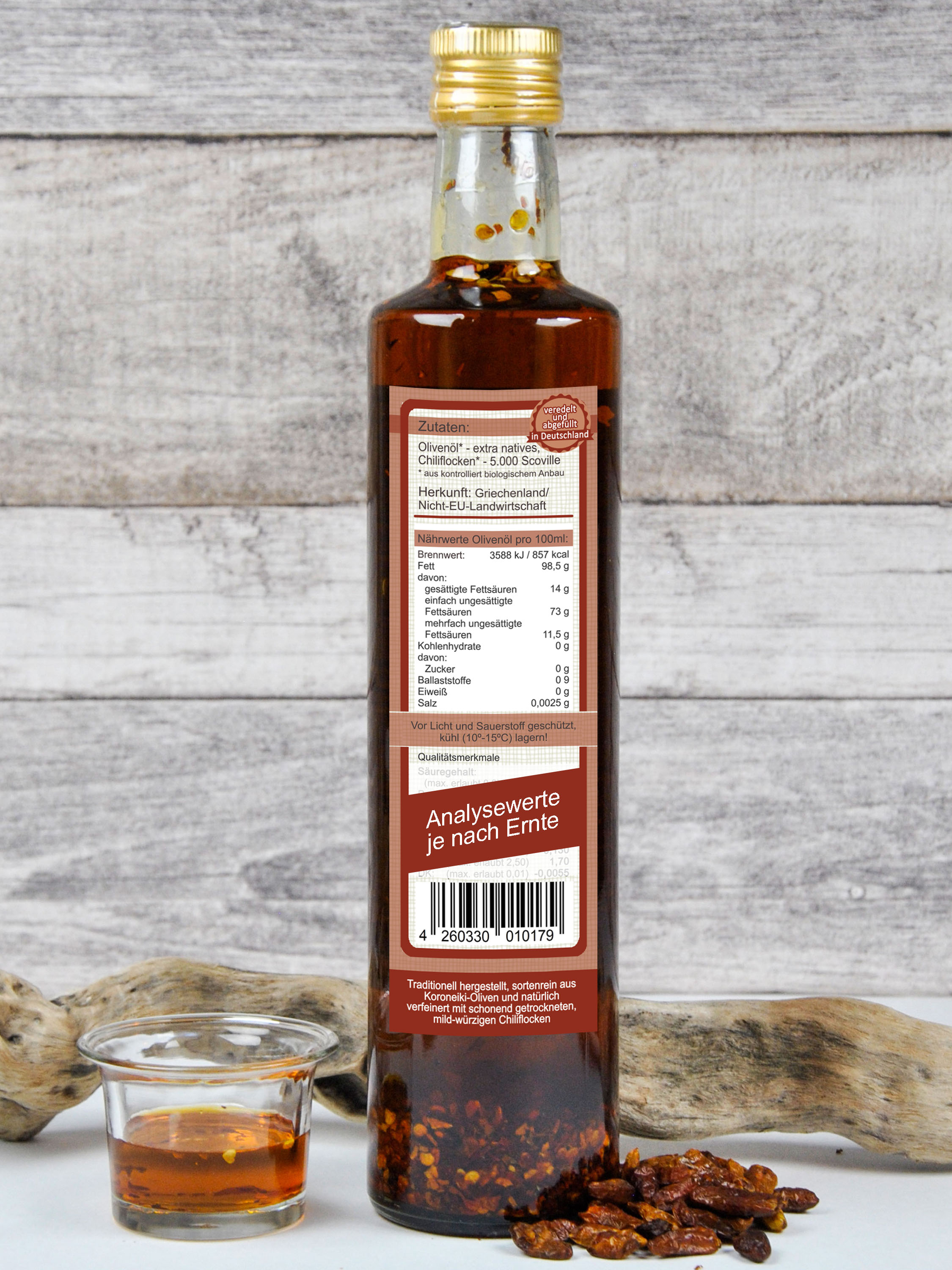 Extra natives Bio-Olivenöl mit milder Chili
