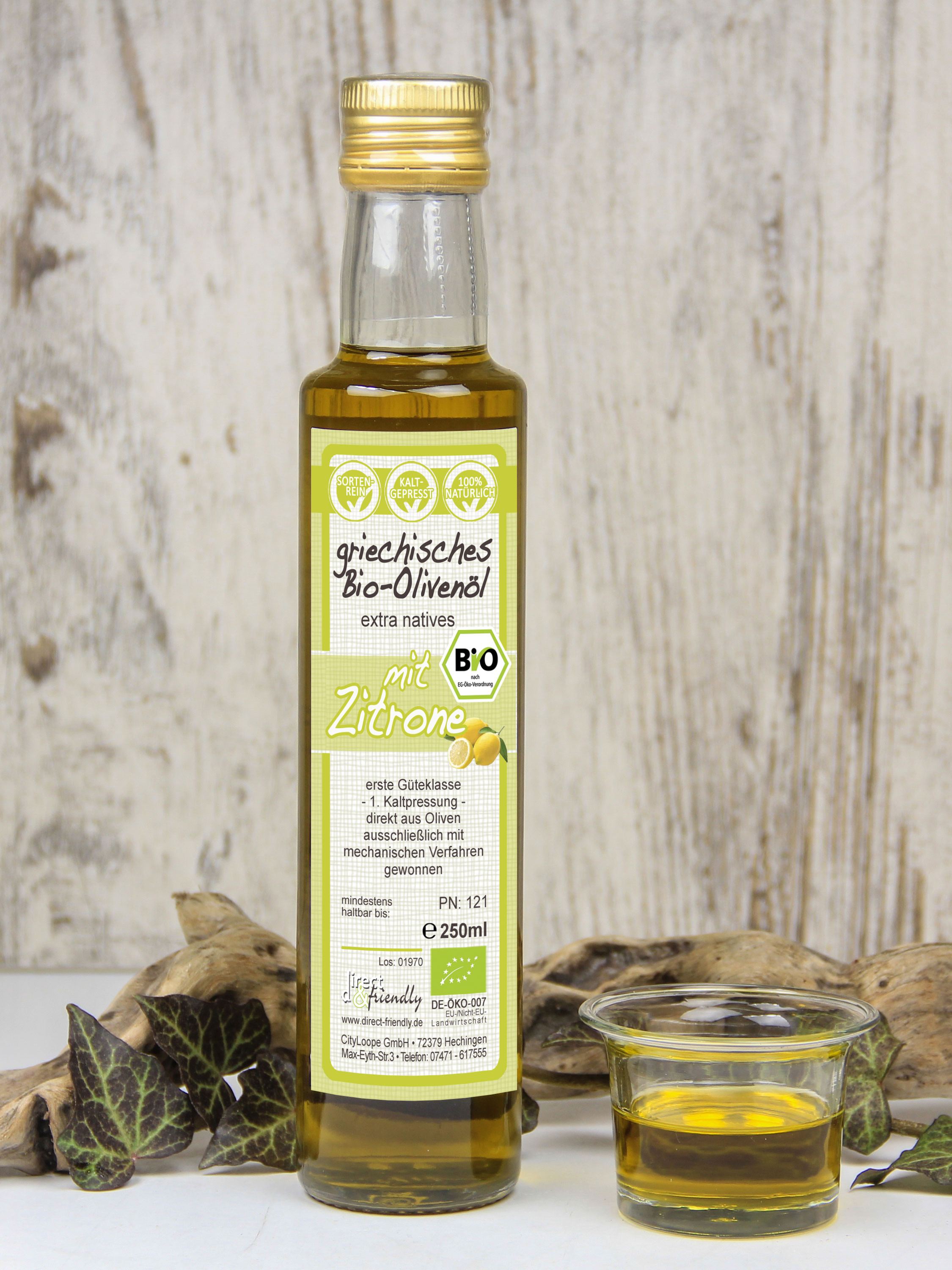 Extra natives Bio Olivenöl mit Zitrone
