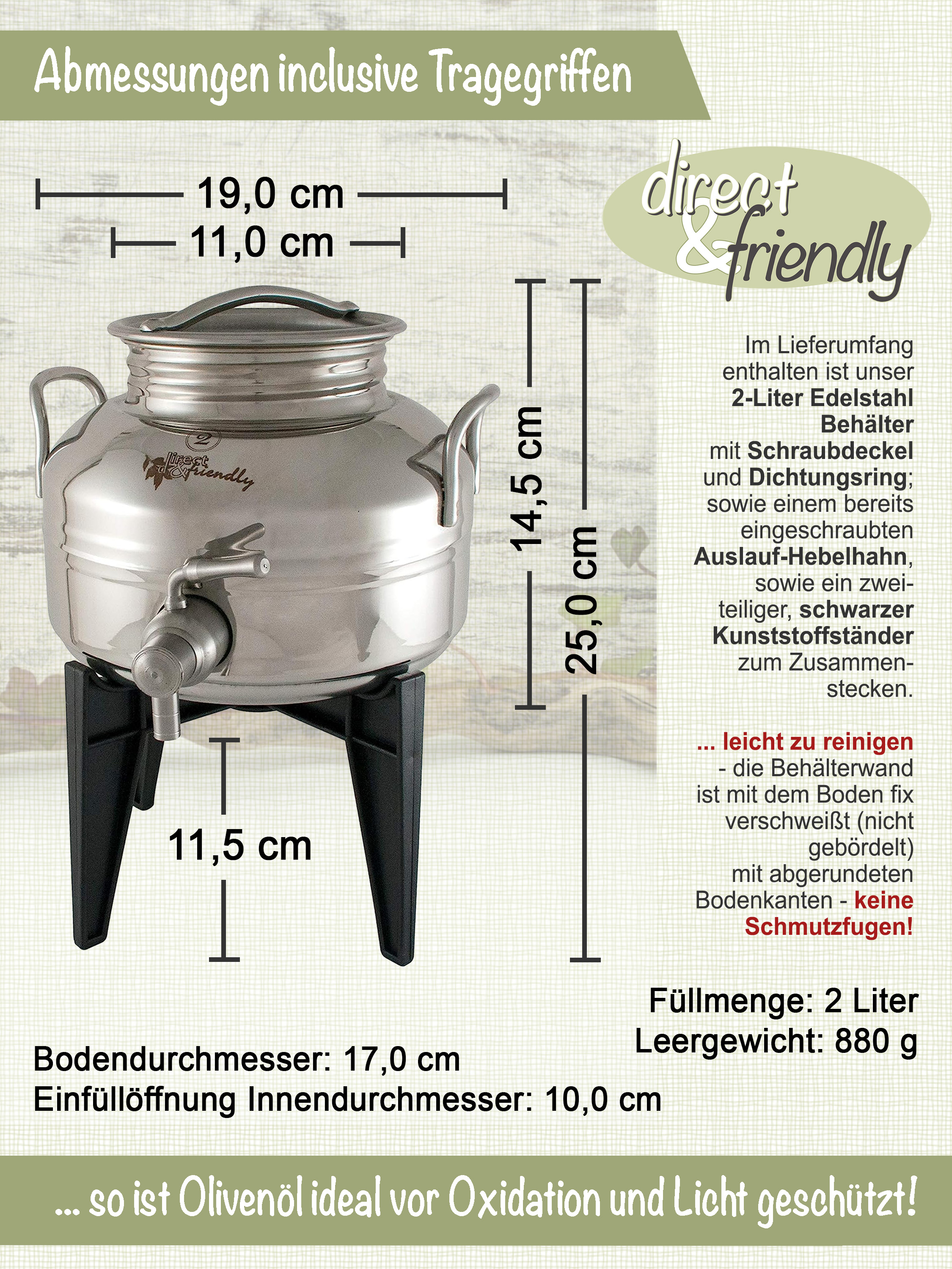 "unser Mildes" extra natives Bio-Olivenöl aus Griechenland