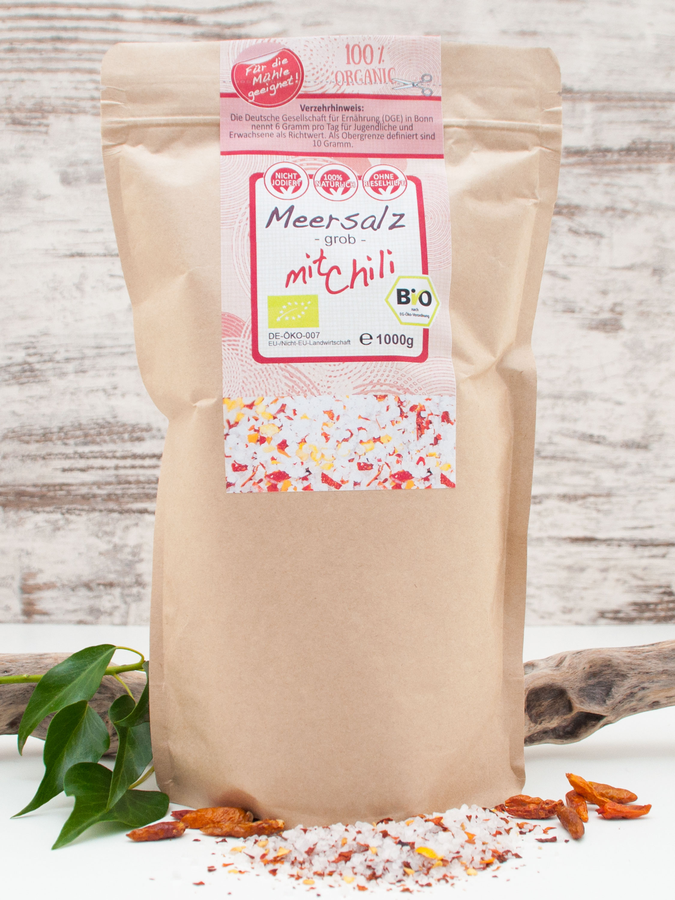 Meersalz mit Bio Chili - grob