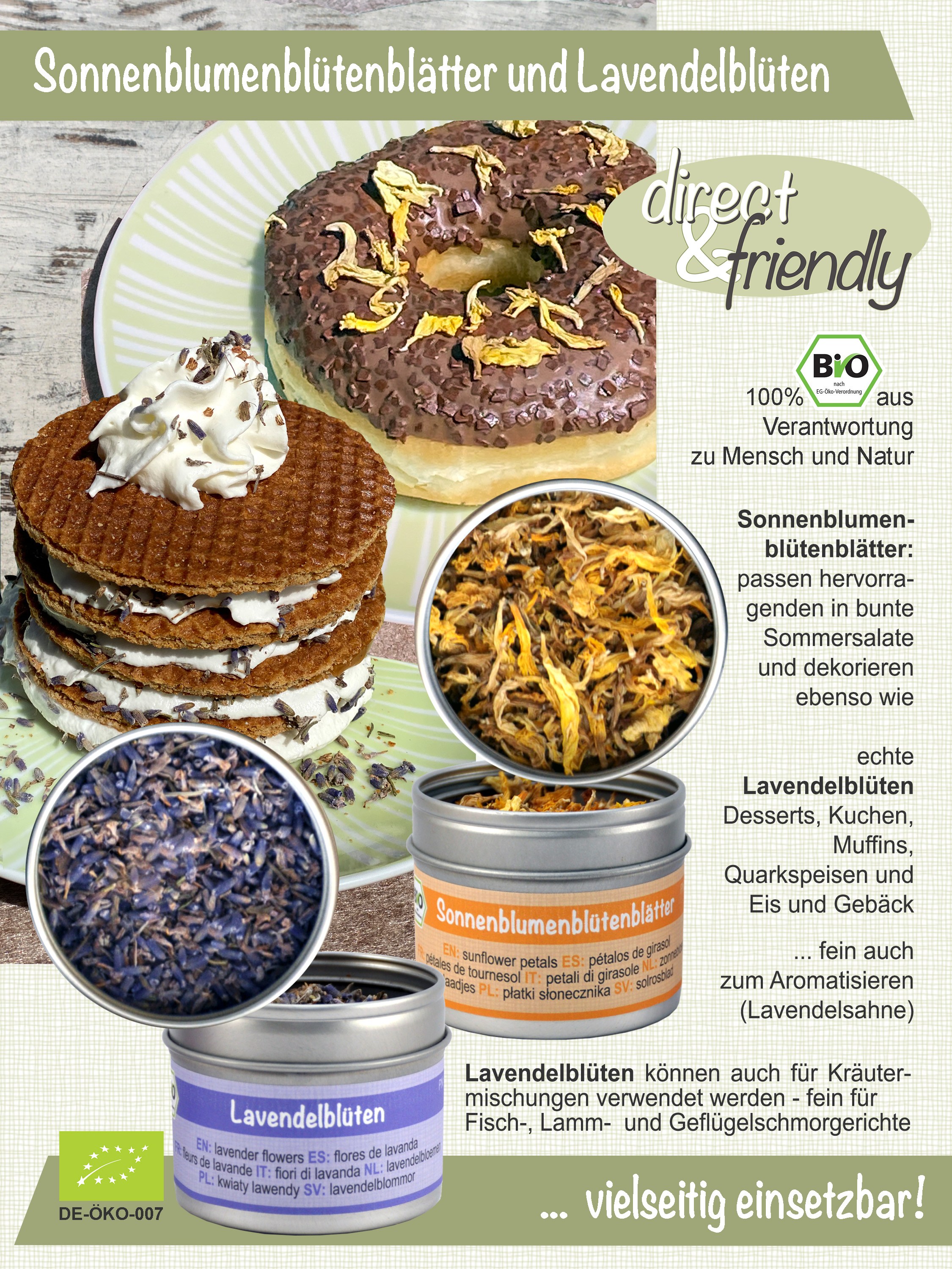 Blütenblätterreigen - Bio Geschenkset mit 6 verschiedenen Bio Blütenblätter