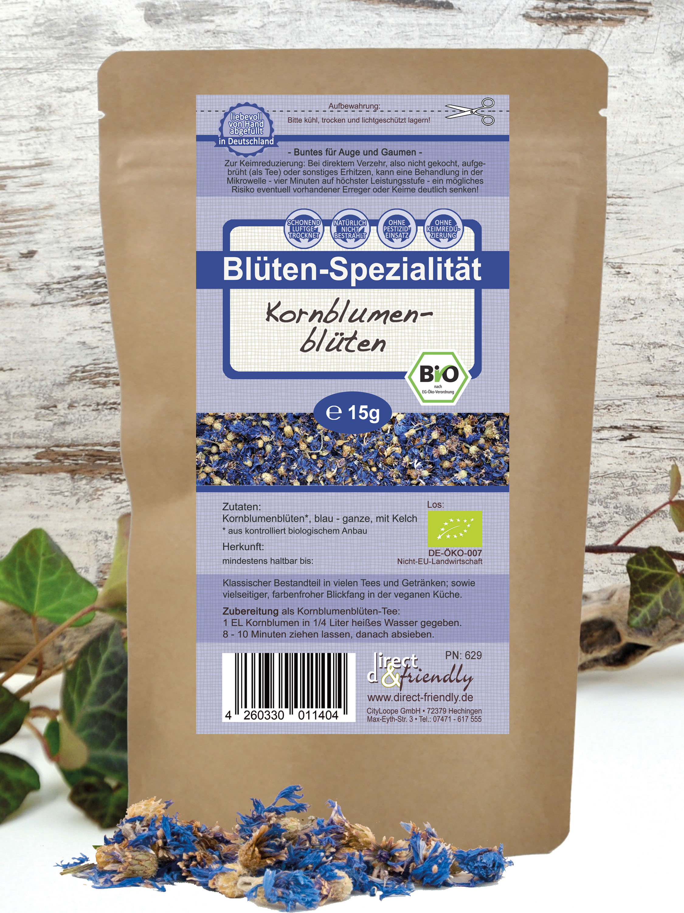 Blaue Bio Kornblumenblüten - getrocknet
