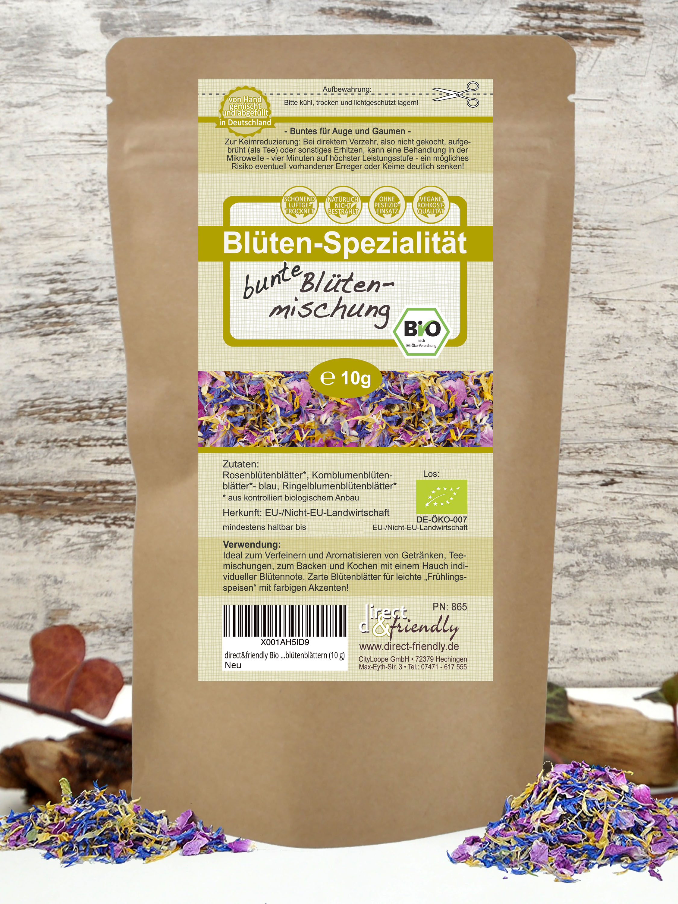 Bunte Bio Blütenmischung - getrocknet