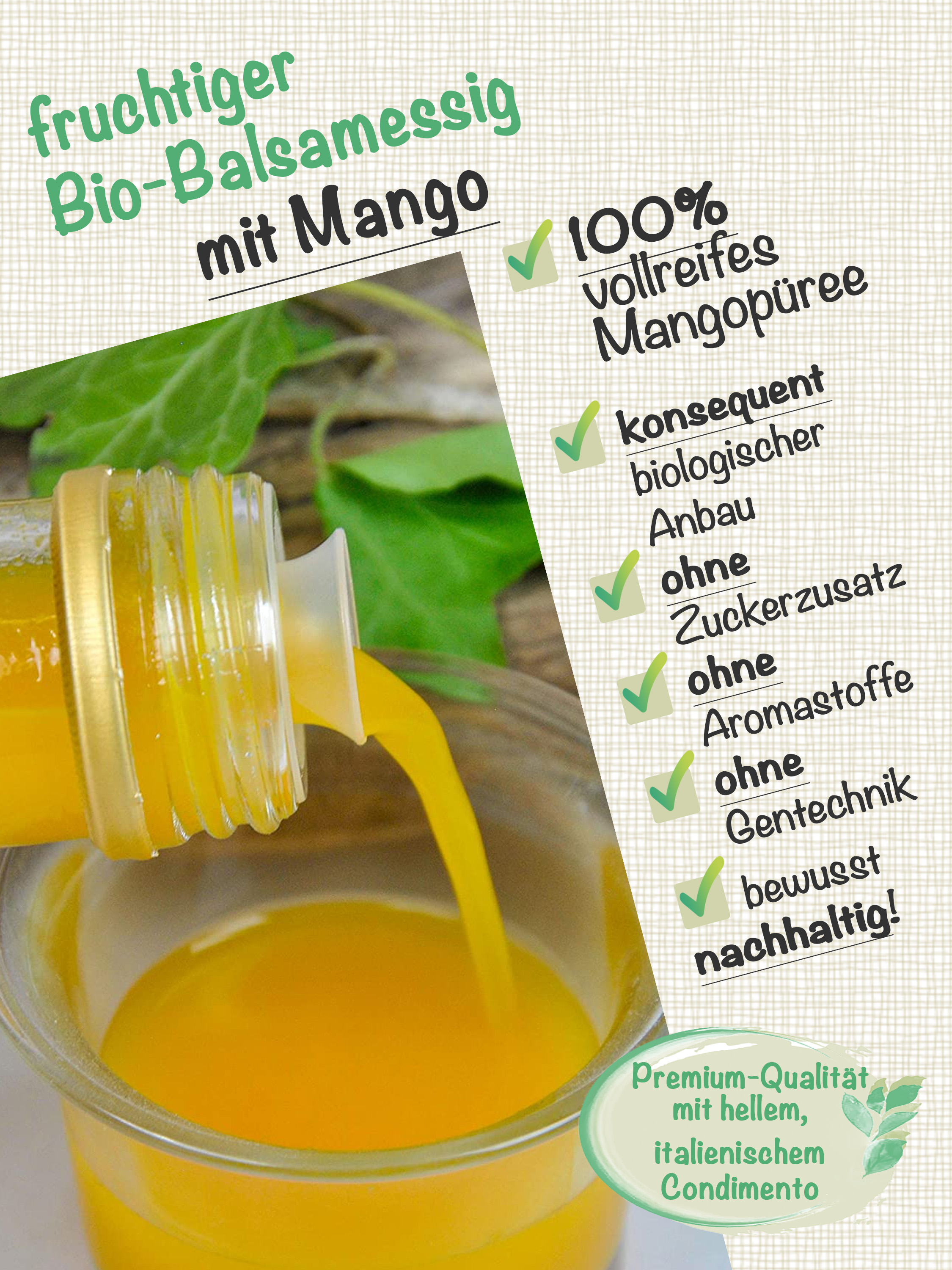 Bio Condimento Bianco mit Mango