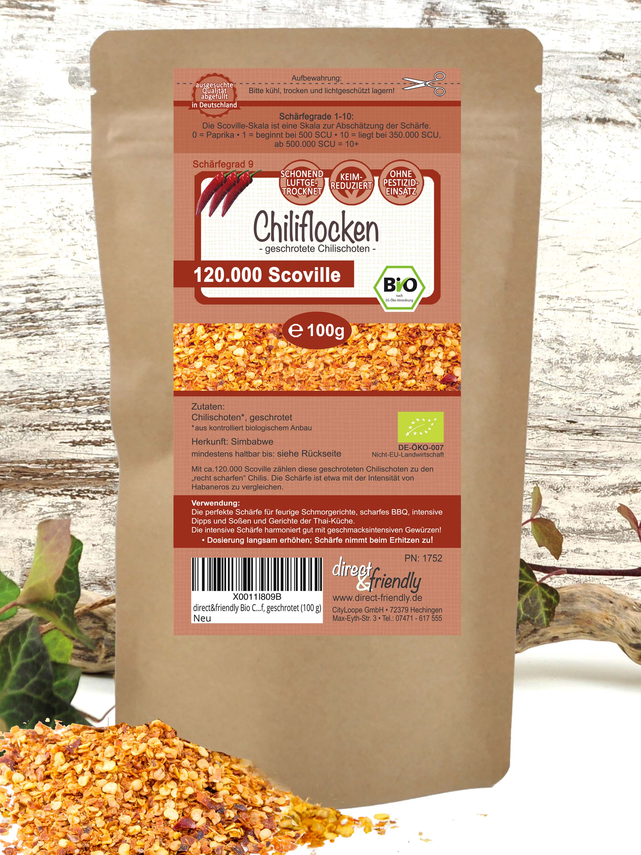 Bio Chili extra scharf - geschrotet, 120.000 SCU